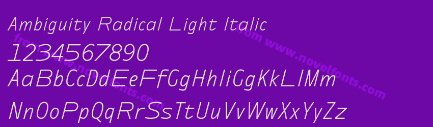 Ambiguity Radical Light ItalicPreview Ambiguity Radical Light ItalicPreview