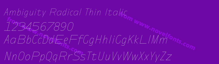 Ambiguity Radical Thin ItalicPreview Ambiguity Radical Thin ItalicPreview