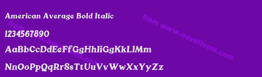 American Average Bold ItalicPreview