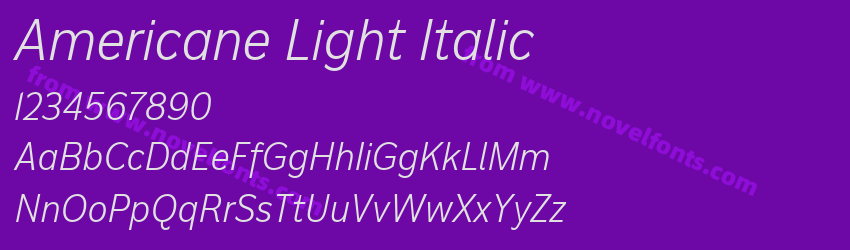 Americane Light ItalicPreview Americane Light ItalicPreview