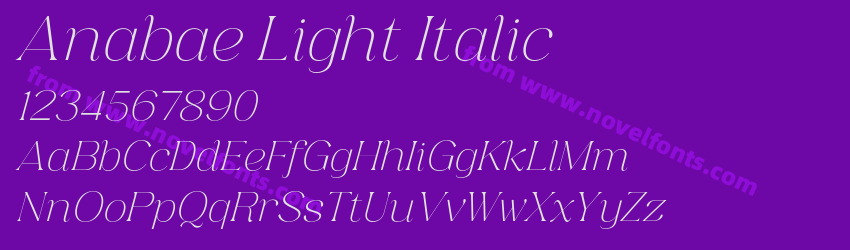 Anabae Light ItalicPreview Anabae Light ItalicPreview