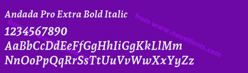 Andada Pro Extra Bold ItalicPreview Andada Pro Extra Bold ItalicPreview
