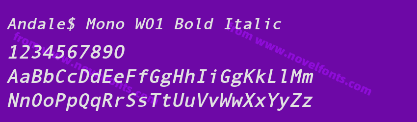 Andale$ Mono W01 Bold ItalicPreview Andale$ Mono W01 Bold ItalicPreview