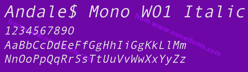 Andale$ Mono W01 ItalicPreview Andale$ Mono W01 ItalicPreview