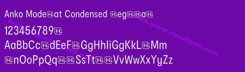 Anko Moderat Condensed RegularPreview Anko Moderat Condensed RegularPreview