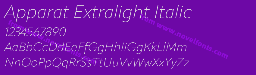 Apparat Extralight ItalicPreview Apparat Extralight ItalicPreview