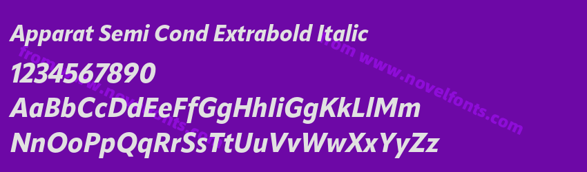 Apparat Semi Cond Extrabold ItalicPreview Apparat Semi Cond Extrabold ItalicPreview
