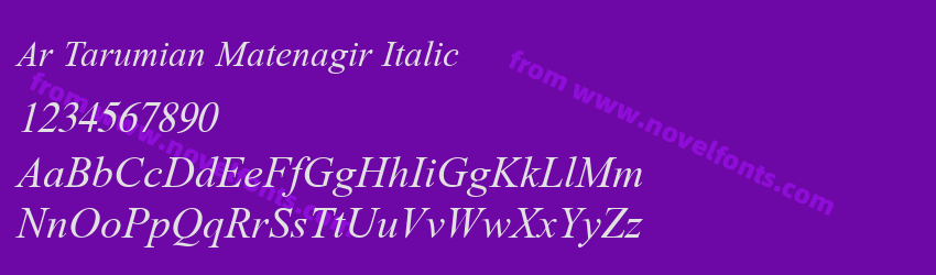 Ar Tarumian Matenagir ItalicPreview Ar Tarumian Matenagir ItalicPreview