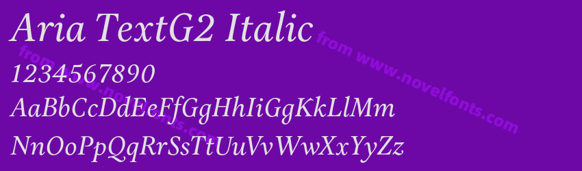 Aria TextG2 ItalicPreview Aria TextG2 ItalicPreview