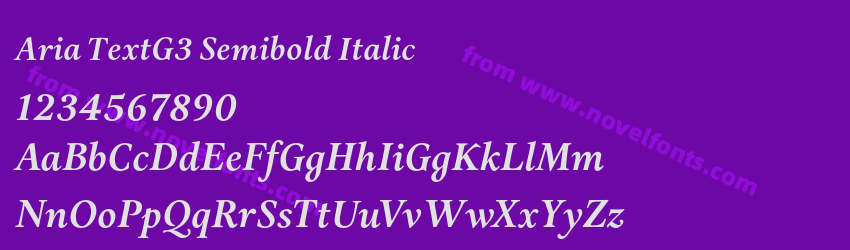 Aria TextG3 Semibold ItalicPreview Aria TextG3 Semibold ItalicPreview