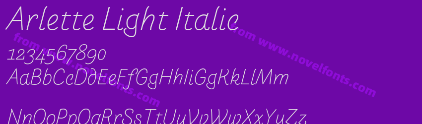 Arlette Light ItalicPreview Arlette Light ItalicPreview