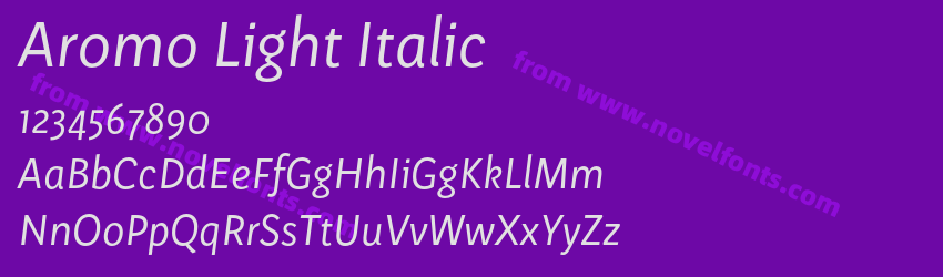 Aromo Light ItalicPreview Aromo Light ItalicPreview