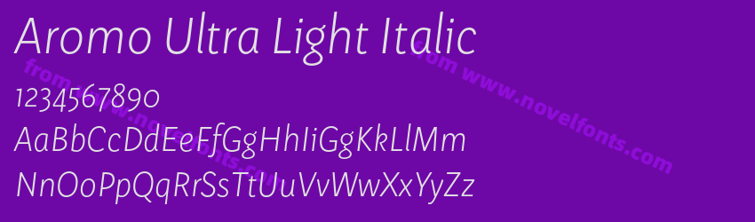 Aromo Ultra Light ItalicPreview Aromo Ultra Light ItalicPreview