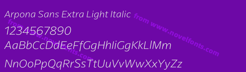 Arpona Sans Extra Light ItalicPreview Arpona Sans Extra Light ItalicPreview