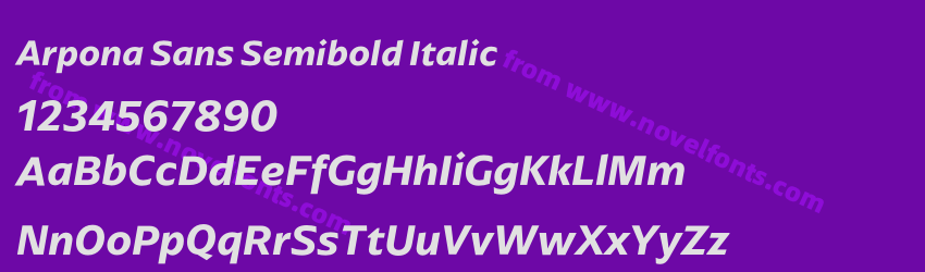 Arpona Sans Semibold ItalicPreview Arpona Sans Semibold ItalicPreview
