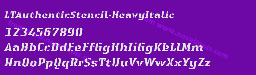 LTAuthenticStencil-HeavyItalicPreview