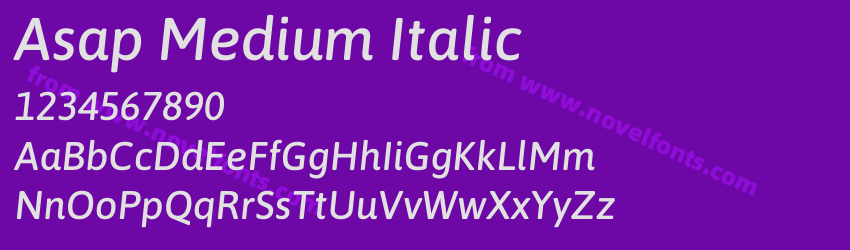 Asap Medium ItalicPreview Asap Medium ItalicPreview