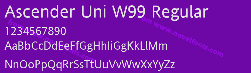Ascender Uni W99 RegularPreview Ascender Uni W99 RegularPreview