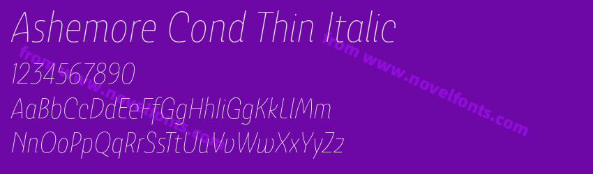Ashemore Cond Thin ItalicPreview Ashemore Cond Thin ItalicPreview