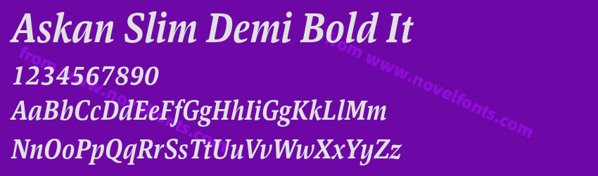 Askan Slim Demi Bold ItPreview