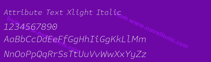 Attribute Text Xlight ItalicPreview
