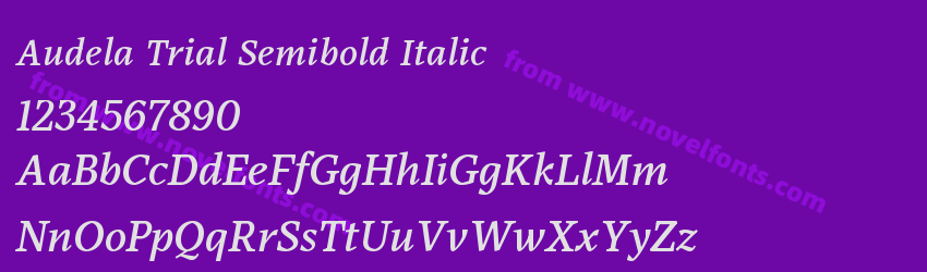 Audela Trial Semibold ItalicPreview Audela Trial Semibold ItalicPreview