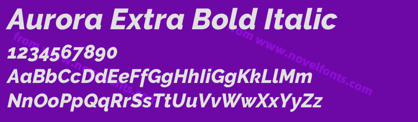 Aurora Extra Bold ItalicPreview Aurora Extra Bold ItalicPreview