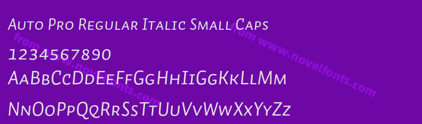 Auto Pro Regular Italic Small CapsPreview Auto Pro Regular Italic Small CapsPreview