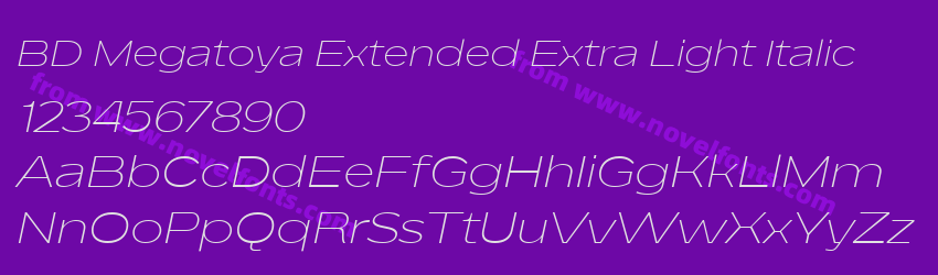 BD Megatoya Extended Extra Light ItalicPreview BD Megatoya Extended Extra Light ItalicPreview