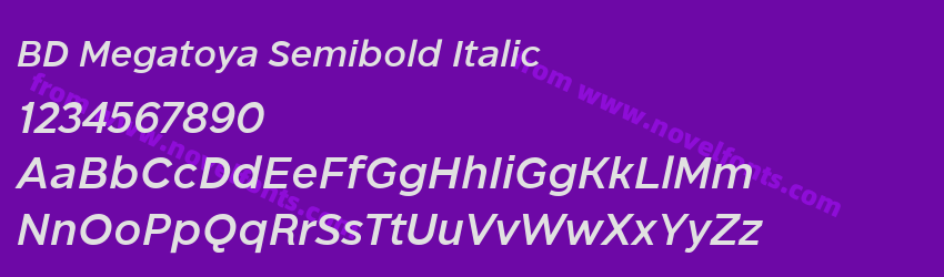 BD Megatoya Semibold ItalicPreview BD Megatoya Semibold ItalicPreview