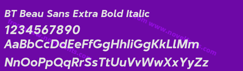 BT Beau Sans Extra Bold ItalicPreview