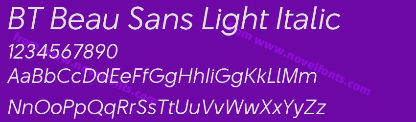 BT Beau Sans Light ItalicPreview