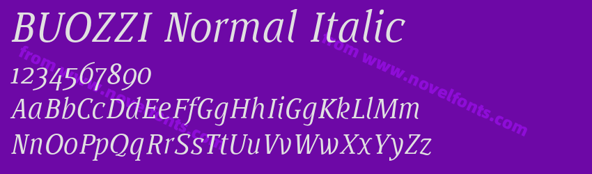 BUOZZI Normal ItalicPreview BUOZZI Normal ItalicPreview