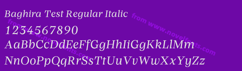 Baghira Test Regular ItalicPreview Baghira Test Regular ItalicPreview