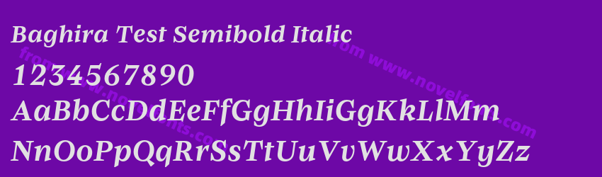 Baghira Test Semibold ItalicPreview Baghira Test Semibold ItalicPreview