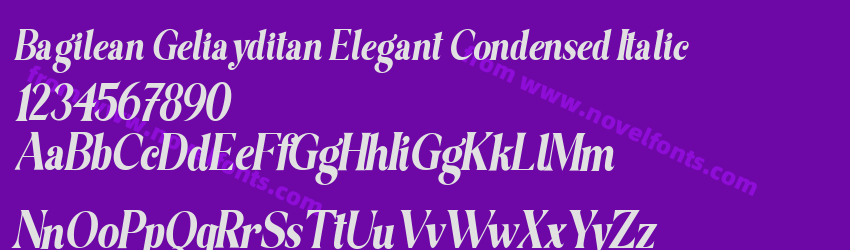 Bagilean Geliayditan Elegant Condensed ItalicPreview Bagilean Geliayditan Elegant Condensed ItalicPreview