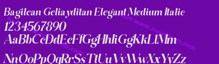 Bagilean Geliayditan Elegant Medium ItalicPreview