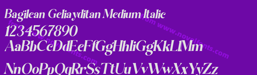 Bagilean Geliayditan Medium ItalicPreview Bagilean Geliayditan Medium ItalicPreview