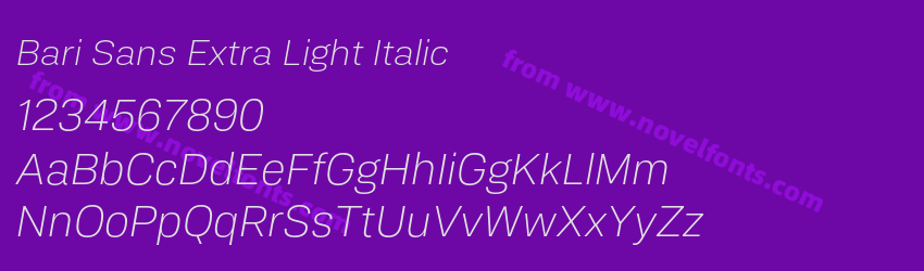 Bari Sans Extra Light ItalicPreview Bari Sans Extra Light ItalicPreview