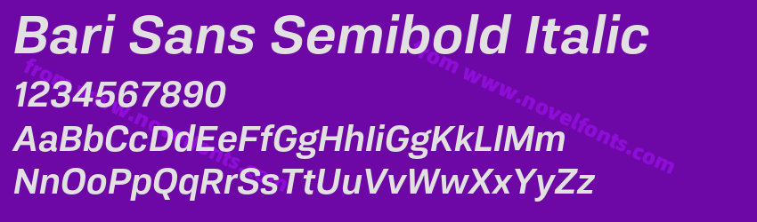 Bari Sans Semibold ItalicPreview Bari Sans Semibold ItalicPreview