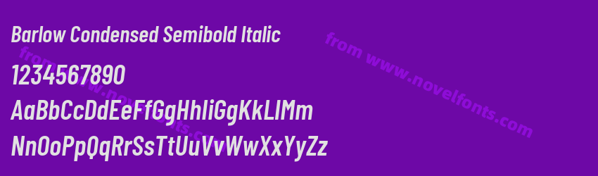 Barlow Condensed Semibold ItalicPreview