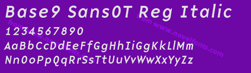 Base9 SansOT Reg ItalicPreview Base9 SansOT Reg ItalicPreview