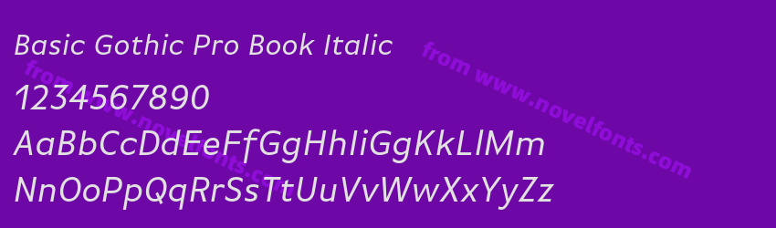 Basic Gothic Pro Book ItalicPreview