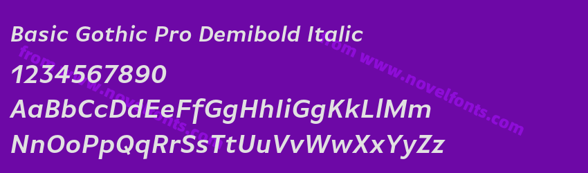 Basic Gothic Pro Demibold ItalicPreview Basic Gothic Pro Demibold ItalicPreview