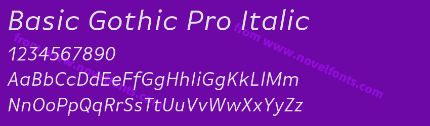 Basic Gothic Pro ItalicPreview Basic Gothic Pro ItalicPreview