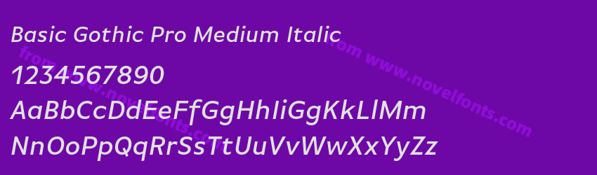 Basic Gothic Pro Medium ItalicPreview