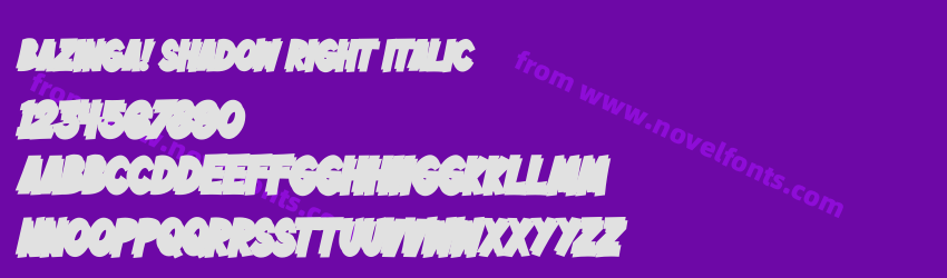 Bazinga! Shadow Right ItalicPreview Bazinga! Shadow Right ItalicPreview