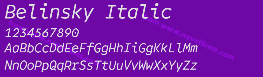Belinsky ItalicPreview Belinsky ItalicPreview