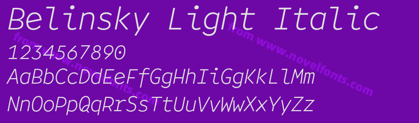 Belinsky Light ItalicPreview Belinsky Light ItalicPreview