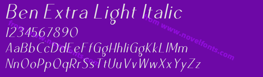 Ben Extra Light ItalicPreview Ben Extra Light ItalicPreview